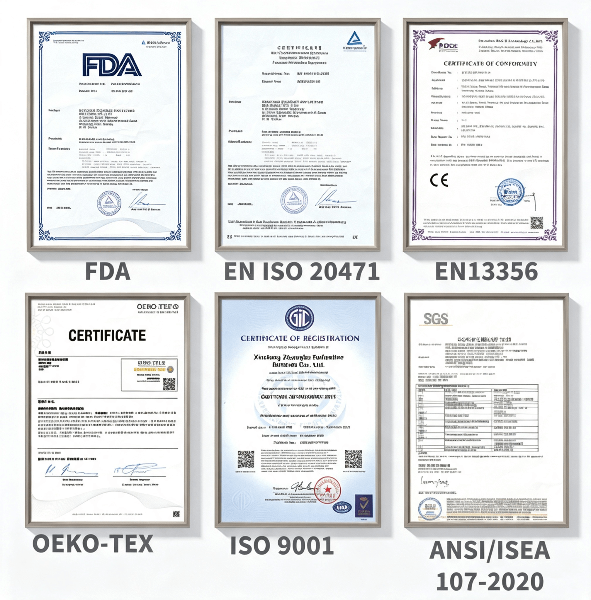 Company certificates and qualifications